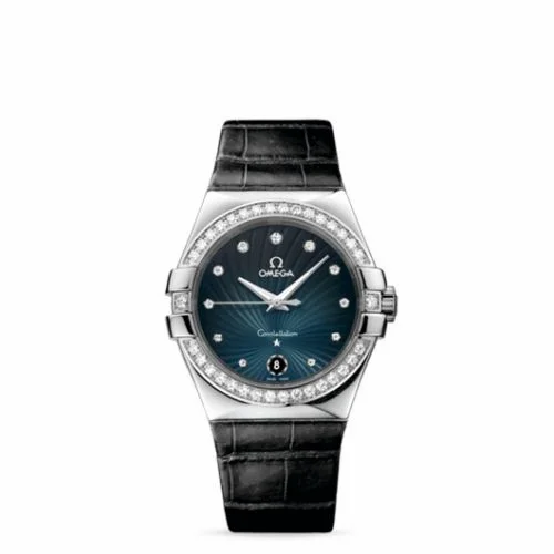 Omega Constellation Quartz 35 Stainless Steel / Diamond / Grey Supernova / Alligator 123.18.35.60.56.001 (12318356056001)